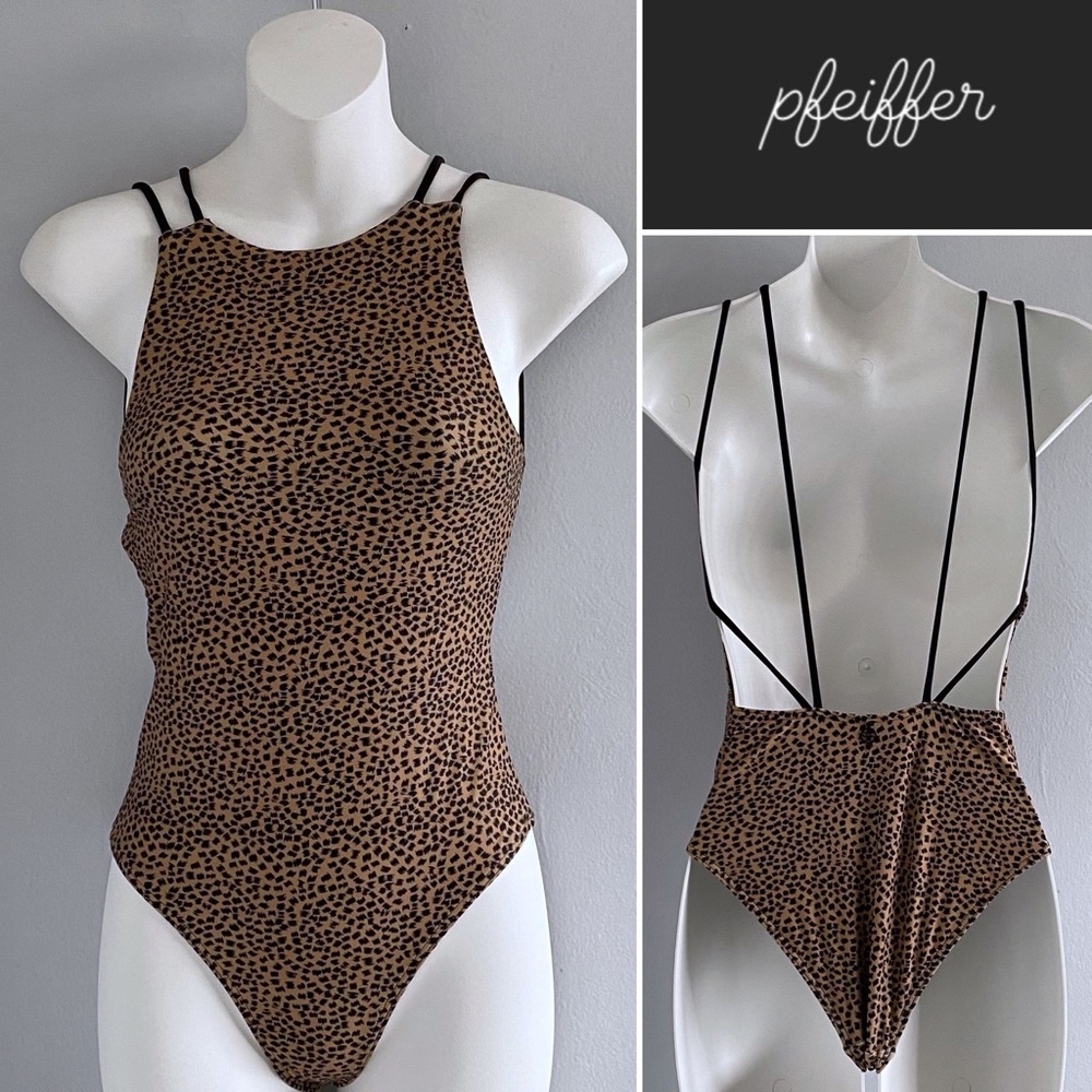 Pfeiffer Animal Print One-Piece Swimsuit Brown & Black • S